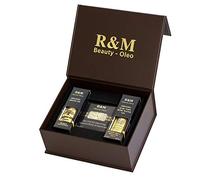 R&M Beauty-Oleo Beauty-Box Coffret cadeau de qualité supérieure avec 100 ml d'huile d'argan, 100 ml de gel d'aloe vera et 100 g de savon d'argan - Cadeau pour la Saint-Valentin, Noël, un anniversaire