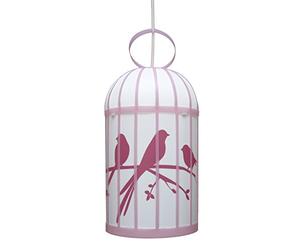 R&M Coudert Lampe Suspension Enfant Cage aux Oiseaux Rose 42cm (H)
