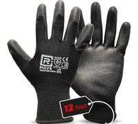 R MOVE 12 paires de gants en polyuréthane (M, STANDARD (no touch))