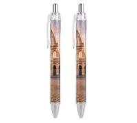 R-ome Italy Sunset Lot de 2 stylos à bille rétractables à encre gel fine 0,5 mm pour bureau