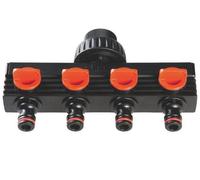 R?partiteur 4 circuits filetage 20/27 mm 503199 Claber