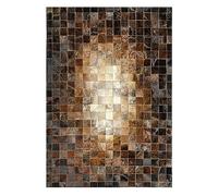 R&RENXIA Tapis en Peau de Vache Patchwork brésilien - Tapis pour Chambre, Salon, Salle à Manger, Cuisine, Bureau - 90×120cm