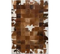 R&RENXIA Tapis Patchwork en Peau de Vache Tapis rectangulaire Tapis de décoration de Salon en Cuir de Vache Grande Surface Sol antidérapant Facile à Nettoyer tampons créatifs Nordiques,120cm×180cm