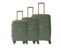 R Roncato Ensemble de chariot aviateur fabriqué en polypropylène, Vert/orange, SET(S+M+L), Valise rigide, fabriquée en polypropylène, extensible, 4 roues pivotantes