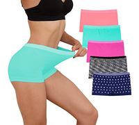 R RUXIA Lot de 5 boxers sans couture pour femme avec couverture complète pour le sommeil et l'entraînement - - X-Large