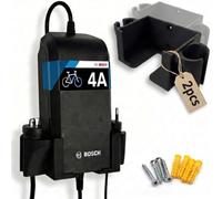R-Satz Shop Lot de 2 supports muraux compatibles avec chargeur de vélo électrique Bosch 4 A - Chargeur standard BCS220 - e-Bike 2 A 4 A 6 A Smart System - Accessoires de montage inclus