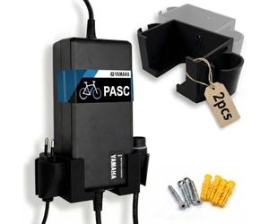 R-Satz Shop Lot de 2 supports muraux pour chargeur de vélo électrique - Compatible avec Bosch 2A 4A 6A Compact, Standard & Fast Charger, FIT & Yamaha PASC - Support mural avec vis et chevilles