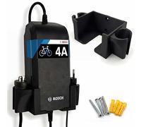 R-Satz Shop Support mural compatible avec chargeur de vélo électrique Bosch 4 A - Chargeur standard - e-Bike 2 A, 4 A, 6 A, système intelligent de batterie, chargeur de batterie - Accessoires de