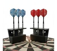 R-Satz Shop Support mural pour fléchettes, 3 fléchettes en acier, rangement et porte-flèches - Fabriqué par R-Satz, Noir, Lot de 2