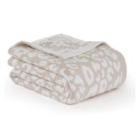R.SHARE Couverture réversible 127 x 178 cm, motif léopard beige, en microfibre douce, confortable, légère, duveteuse, chaude, mignonne pour canapé, chaise, lit