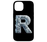 R Snowflake Lettre Winter Wonderland Frost Coque pour iPhone 14