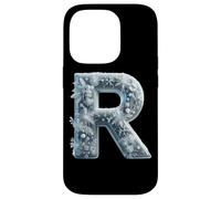R Snowflake Lettre Winter Wonderland Frost Coque pour iPhone 14 Pro