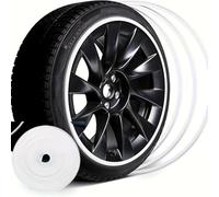 R-timer 1 Pièce Protection de Jantes Alliage pour GMC Sierra 1500 2500 3500 (SLT AT4 Denali) 2019-2025 2026, Bande Adhésive Décorative Souple Moulure de Roue, 8M,White