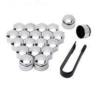 R-timer 20 Pièces Cache Ecrou pour Civic 10th Generation 2016-2019, Écrous Cache Boulon Roue Couvre-Écrous Pneu Hexagonaux avec Jeu D'Outils Retrait,Silver-21mm