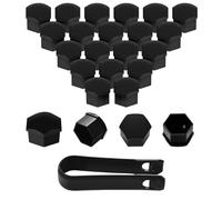 R-timer 20pcs Capuchon D'Écrou de Roue de Voiture pour Ford Kuga 3 (III) Trend,Titanium,Cool&Connect I 2019-2025, Couvre-Boulon Hexagonal Brillant Protection de Jante en Plastique ABS,19mmBlack