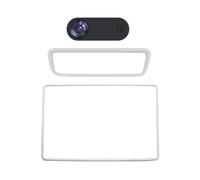 R-timer 3 Pièces Protection Écran pour Tesla Model Y 2025-2026, Cadre de Moniteur Silicone et Accessoire de Rétroviseur Intérieur avec Cache Caméra,White