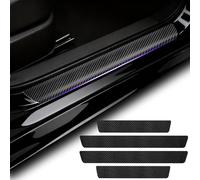 R-timer Protection Seuil de Porte pour Renault Zoe 2019-2024, 4 Pièces Autocollant Fibre de Carbone Anti-Rayures Imperméable Film de Protection de Peinture Accessoires