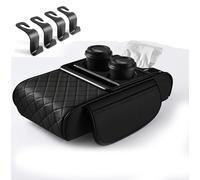 R-timer Rehausseur d'Accoudoir de Voiture pour Fo-RD Focus 1 2 3 4 MK1 MK2 MK3 MK4, Tapis de Console Centrale Protecteur Cuir PU avec Porte Gobelets