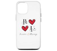 R & U Initiales de couple, mariage, anniversaire, Mr & Mrs Coque pour iPhone 12/12 Pro