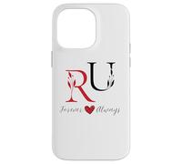 R & U Initiales de couple, mariage, anniversaire, Mr & Mrs Coque pour iPhone 14 Pro Max