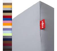 r-up Passt Drap Housse 180x200-200x220 Jusqu´à 35cm de Hauteur Beaucoup de Couleurs 100% Coton 130g/m² (Gris argenté)