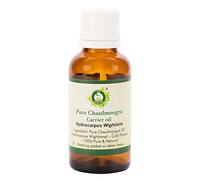 R V Essential Huile de chaulmoogra pur 5ml (0.169oz) - Hydnocarpus Wightiana (100% pur et naturelle pressée à froid) Pure Chaulmoogra Carrier Oil