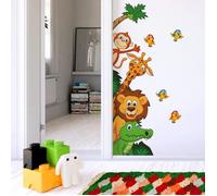 R00008 sticker Muraux Enfant écologique Repositionnables Jungle Zoo Savane Décoration Bébé Nouveau Pépinière Adhésif