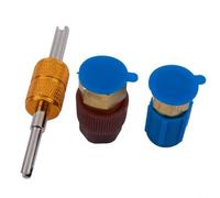 R12 vers R134A AC Fitting Adapter Kit, High Low Pressure SAE Quick Connect Couplers for Air Conditionnement Charge Port Conversion avec Rouge Bleu