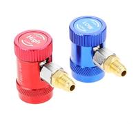 R1234yf Adaptateurs de coupleurs rapides, raccord réglable pour voiture, compresseur CA automatique, kit de connecteurs de réfrigérant côté haut/bas, port mâle, 1/4, ensemble haute et basse pression