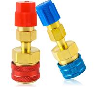 R1234YF vers R134a Adaptateur Kit de raccord rapide R1234yf Ensemble de recharge de réfrigérant Raccord rapide haut bas côté pour évacuation et recharge de tuyauterie de climatisation