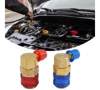 R134A Coupleur adaptateur de connecteur rapide pour ensemble de jauges de collecteur AC, port de service CVC côté bas, code couleur à 90 degrés, rouge et bleu, 14 flare mâles