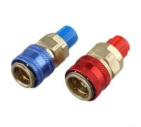R134a Lot d'adaptateurs de coupleur rapide pour systèmes de climatisation automobile côté haut et bas pour connecteurs CVC avec raccord de torche mâle SAE, laiton et zinc
