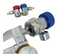 R134a Refrigerant Hose Adaptor - 1/4" Flares Quick Coupler, Aluminum Alloy Fitting, Adjustable R134a AC Connectors with High Low Pressure | Car AC Hose Adapter for Manifold Gauge Service Kit Maintenan