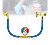 R134A Tuyau De Charge Auto Climatisation,Tuyau De Charge De Réfrigérant Pour Climatisation Avec Jauge, Kit Recharge Gaz Clim Voiture R134A (1/2 Filetage Pour L'amérique Et L'europe)
