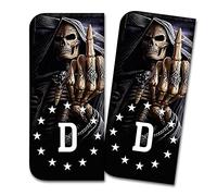 R166 Lot de 2 autocollants pour plaque d'immatriculation de voiture, conçus spécialement pour le champ UE, adaptés à la personnalisation automobile (tuning), résistants au lavage, motif 12 Fuck you,