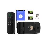 R2 Wi-Fi Tuya Smart Serrure de porte - Accès double face à empreintes digitales et carte IC, contrôle par application, mot de passe/clé/déverrouillage mécanique, pour la sécurité à la maison, au