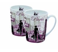 R2S 221RIGA Coffret 2 Mugs Paris Rive Gauche Porcelaine