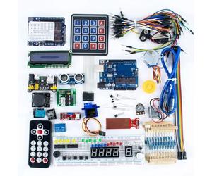 R3 Super pour Arduino avec carte contrôleur R3, platine d'expérience, moteurs, capteurs et LED, kit d'apprentissage électronique complet avec tutoriel pour débutants (UNO-Pro)