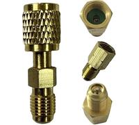 R32 R454B Adaptateur en laiton pour réfrigérant, laiton femelle 6,35 mm vers filetage inversé mâle 6,35 mm, adaptateur de filetage pour réservoir de réfrigérant, adaptateurs de pompe à vide