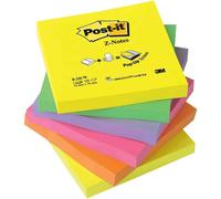 [R330NR] Post-it Lot de 6 blocs Z-notes adhésives, 76 x 76 mm 6 couleurs Néon