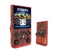 R36 Max, Nouvelle Version améliorée de la Console de Jeux R36S, Console de Jeu Portable , système Linux Open Source, Carte TF 64 Go, 15 000 Jeux rétro, écran IPS de 3,5, Console de Jeux rétro (Rouge)