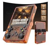 R36 Plus Console de Jeu Portable rétro Console retrogaming 21000+ Jeux 12 émulateurs,4 Pouces IPS OCA écran Console de Jeu vidéo Portable,Système Linux Open Source Console Portable (Orange-128G)
