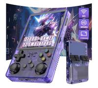 R36 Plus Console de Jeu Portable rétro Console retrogaming 21000+ Jeux 12 émulateurs,4 Pouces IPS OCA écran Console de Jeu vidéo Portable,Système Linux Open Source Console Portable (Violet-128G)