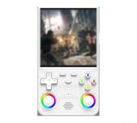 R36 Ultra Console de jeu portable avec grande mémoire de 128 Go et écran HD de 4" pour jeu rétro Blanc