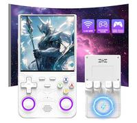 R36 Ultra Console de Jeu Portable Retro Console retrogaming,20000+ Jeux 25 Émulateurs,Écran IPS OCA HD 4 Pouces,Console Portable Système Linux Open Source,Bataille en Ligne WiFi (Blanc-128G)