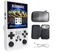 R36MAX Console de Jeu Portable, écran IPS de 4.0", 30 000 Jeux rétro avec Système Linux Open Source, Carte TF 64/128GB, Batterie 4000 mAh(R36MAX[White],64G)