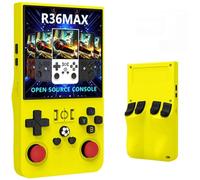 R36MAX Console de Jeu Portable, écran IPS de 4.0", 30 000 Jeux rétro avec Système Linux Open Source, Carte TF 64/128GB, Batterie 4000 mAh(R36MAX[Yellow],64G)