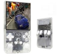 R36MAX Console de Jeu Portable, écran IPS de 4.0", 30 000 Jeux rétro avec Système Linux Open Source, Carte TF 64/128GB, Batterie 4000 mAh(R36MAX[Transparent],64G)