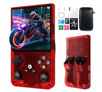R36MAX Console de jeu portable rétro 2025, écran IPS de 4,0", système Linux, batterie 4000 mAh, mini arcade portable, 64 Go intégré, rouge