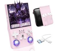 R36MAX Console de Jeux Portable rétro avec Plus de 40 émulateurs,18000+ Jeux Classiques, système Linux Open Source,écran IPS 4 Pouces,Console de Jeux Portable,4000 mAh (Rose 64 Go)